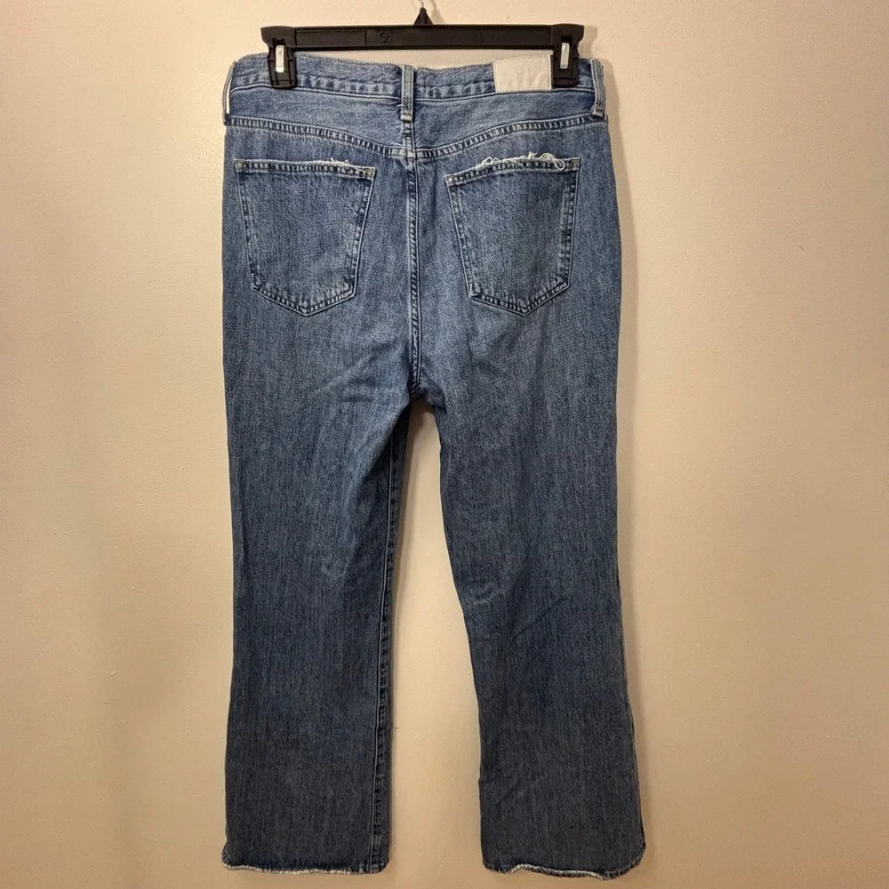 PISTOLA Stevie High Rise Wide Leg 31 Med Wash Flare Jeans Lightly‎ Distressed